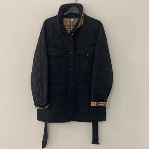 Burberry Kemble Belted Quilted Field Logo Jacket